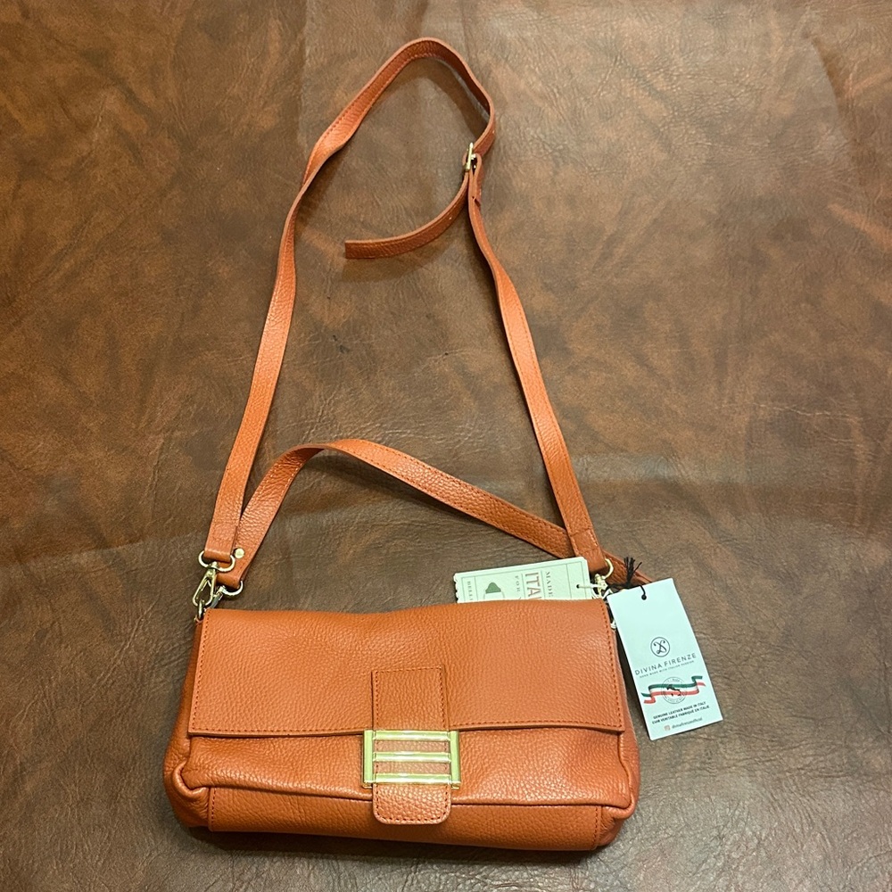 Divina Firenze Genuine Leather Crossbody Bag - Picture 2 of 6